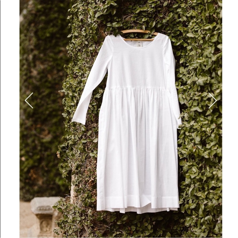 Son de Flor 100% Cotton Midi Long Sleeve Petticoat Dress in Size XXS - Picture 2 of 9